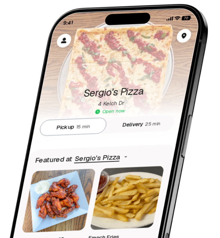 Sergio's Pizza app preview
